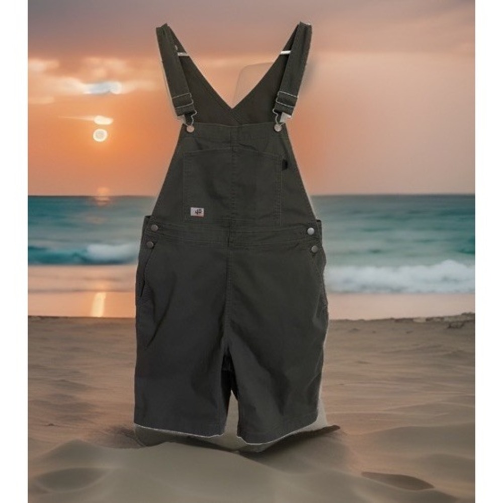 Duluth Trading 40 Grit Womens Shortalls Overalls Sz XL Gardening Outdoor Green